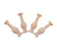 DOITOOL 4 Pièces Fuseaux Décoratifs en Bois Non Teinté pour Meubles et Escaliers, Style Pilier Romain Traditionnel, Finition Beige, Facile à Nettoyer, Décoration Élégante pour Intérieur