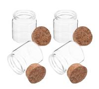 DOITOOL 4 Pièces Lot de Mini Bouteilles Verre avec Bouchon Liège Flacons Transparants pour DIY Décoration Mariage Cadeaux Souvenirs et Projets Artisanaux