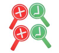 DOITOOL 4 pièces Lot de Palettes Double Face pour Vote Classe Outils de Communication Étudiants Plastique Robuste Poignée Portable Couleurs Vives Rouge et Vert Fournitures Pédagogiques