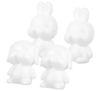 DOITOOL 4 Pièces Modèles Animaux en Mousse Blanche pour Lapin et Chien | Création Diy, Facile à Peindre, Expression Artistique, Lien Parent-garçon et Filles, Lot de Formes Non Finies