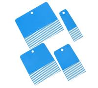 DOITOOL 4 Pièces Peigne à Texture pour Peinture Murale en Plastique Bleu, Outil Multi-effet DIY pour Art Abstrait et Nouveaux Bâtiments, Fournitures Artistiques Texturées Modernes