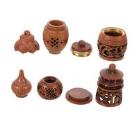 DOITOOL 4 Pièces Pendentifs Diffuseurs Massif Sculpté Cage Creuse Parfumée Porte Clés et Pendentifs Traditionnels Chinois avec Décorations Artisanales Raffinées