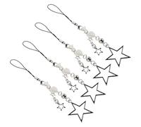 DOITOOL 4 Pièces Phone Charm Strap Star Keychain Lightweight Anti-lost Cellphone Wrist Lanyard For Women And Portable Cute Phone Chain Accessories