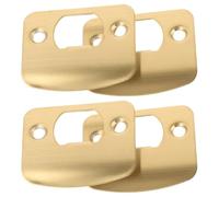 DOITOOL 4 Pièces Plaque de Gâche à Bord Arrondi en Acier Inoxydable pour | Kit de Remplacement Vis, Trous de Fixation Optimisés, Finition Polie Lisse, Chambre et Bureau