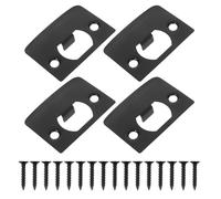 DOITOOL 4 Pièces Plaque de Gâche Réglable Acier Inoxydable Noir pour | Guidage Précis du Loquet, Entraxe Standard, sans Perçage ni Modification, Bords Arrondis Lisses