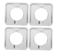 DOITOOL 4 pièces Plateau de Récupération Huile pour Cuisinière à Gaz Lot de Protège Brûleur Empêche Éclaboussures Huile Garde la Cuisinière Propre Amovible Compatible Plaques de Cuisson