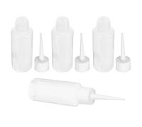 DOITOOL 4 Pièces Polyéthylène Flacon Distributeur de Colle Liquide Blanc | Pression Souple, Dosage Précis, Choix Sûr, pour Projets DIY et Art, Usage Propre