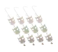 DOITOOL 4 pièces Réflecteurs Oiseaux Tête de Chat pour Jardin Extérieur Dissuasifs Holographiques Doubles Faces Anti-piquage Décoration Suspendue pour Vergers et Pelouses