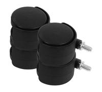 DOITOOL 4 Pièces Roulettes Pivotantes M8*13 MM en PP Noir, pour Meubles et | Design Double Roue 360°, Charge Répartie, Mouvement Fluide, Usage sur Étagères à Chaussures et Bibliothèques