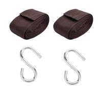 DOITOOL 4 pièces Sangles Hamac Nylon Ultra Résistantes avec Anneaux Circulaires et Crochets S Fixation Suspension Balançoire Arbre pour Extérieur et Camping
