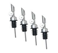 DOITOOL 4 pièces Set de Bec Verseur Acier Inoxydable pour Bouteille Huile Olive Distributeur Anti-goutte avec Bouchons Adaptés pour Huiles Vinaigres et Spiritueux Accessoire Pratique pour