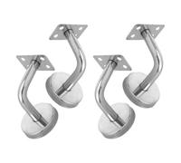 DOITOOL 4 Pièces Support de Main Courante D'escalier en Acier Inoxydable Argenté, Design Moderne et Minimaliste, Adapté pour Usage Intérieur et Extérieur, Sécurité Renforcée