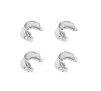 DOITOOL 4 Pièces Support de Tringle à Vêtements en Acier Inoxydable 25 MM | Fixation à Bride Ouverte, Lot, Argenté, pour Boutique et Salle de Bain