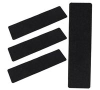 DOITOOL 4 pièces Tapis Antidérapant pour Marches Bois Tapis de Marche Intérieur Réutilisable Escalier Doux et Silencieux de Sécurité Noir Simple Rayure