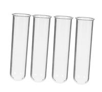 DOITOOL 4 pièces Vase Hydroponique Verre Transparent Tube à Fleurs Soliflore pour Propagation et Décoration Bouteille de Culture sans Sol Support Compact pour Plantes Intérieur