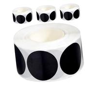 DOITOOL 4 rouleaux Étiquettes Rondes Autocollantes Noires Adhésives Permanentes Pouce pour Bocaux Épices Cuisine Bureau Maison Organisation Polyvalente