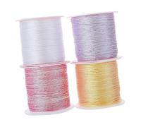 DOITOOL 4 Rouleaux Fil de Soie pour Couture et Broderie Multicolores pour Artisanat Diy Fil Décoratif Polyvalent pour Quilting et Tissage