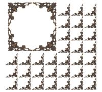 DOITOOL 40 Pièces Coins de Livre en Métal Bronze Vieilli pour Scrapbooks | Protection des Bords, Pose Non Invasive, Bords Lisses sans Bavures, Lot Décoratif pour Albums et Carnets