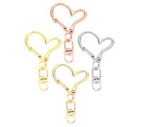 DOITOOL 40 pièces Lot de Fermoirs Forme Cœur Accessoires DIY pour Porte-clés Mousquetons Doré Argenté et Kc Compatibles Création Bijou Personnalisé