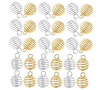 DOITOOL 40 Pièces Pendentifs Boule Printemps Design Rond Creux avec Anneaux de Connexion pour Création de Bijoux