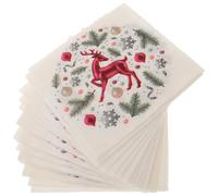 DOITOOL 40 serviettes en papier de Noël imprimées de dessins animés de Noël en papier de soie pour la maison, l’hôtel, le restaurant