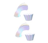 DOITOOL 48 Pièces Caissettes Cupcake Irisées Arc-ciel Caissettes Muffin Décoration Garçon Fille Fête Anniversaire Mariage