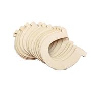DOITOOL 48 pièces Horseshoe Wood Chips DIY Creative Wooden Crafts Home Decoration Natural Wood Color Crafting Accessories