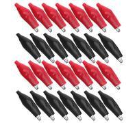 DOITOOL 48 Pinces De Mesure Électrique Avec Capuchon De Protection Pinces Alligator Isolées Crocodile Rouges Et Noires