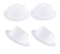 DOITOOL 4pcs Chapeaux en Pâte de Papier Blanc pour Graffiti Diy, Faciles à Peindre, Design Simple et Créatif, pour Fêtes et Activités Artistiques