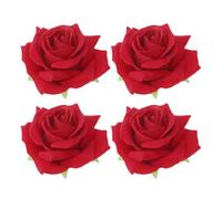 DOITOOL 4pcs Épingle à Cheveux Fleur en Tissu Rouge Forme Rose Élégante pour Fête Musicale et Loisirs Créatifs