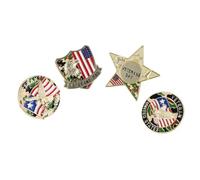 DOITOOL 4pcs Épingles Patriotiques en Alliage avec Insigne de Drapeau de Vétéran et Aigle, Accessoire Solide et Multi-usage pour Célébrations et Fêtes Patriotiques