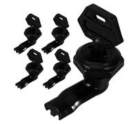 DOITOOL 5 Ensembles de Verrous Noirs en Plastique pour Armoire Électrique, Serrure à Came Rotative Sécurisée pour Usage Industriel et Résidentiel