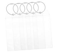 DOITOOL 5 Ensembles Porte Badge Transparent Vertical Étanche PVC avec Anneau Acier Inoxydable Protège Cartes pour Cartes Identité Crédit Bus Lot