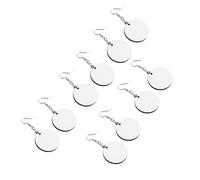 DOITOOL 5 paires Boucles Oreilles Rondes à Sublimation Accessoires Matériau pour Impression Thermique Parfaites pour Création de Bijoux DIY