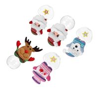 DOITOOL 5 Pièces Bocal à Bonbons de Noël en Plastique Ronde et Cœur, Contenant Sûr pour Garçon et Filles, pour Stocker Sucettes Restaurant ou Café Plusieurs Styles