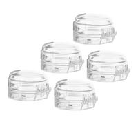 DOITOOL 5 Pièces Cache Bouton pour Cuisinière à Gaz Blanc en Ps Protection Garçon et Filles et Design Clair, Anti-huile et Installation Facile pour Sécurité Bébé Cuisine