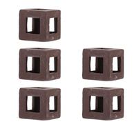 DOITOOL 5 Pièces Cachette Aquarium en Céramique, Résine et Argile Poreuse | Passages Creux Multiples, Découpes Carrées sur Plusieurs Faces, Design Empilable, pour Nano Bassins