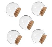 DOITOOL 5 Pièces Cloche Verre Transparent avec Bouchon Liège Protection Décorative pour Fleurs Éternelles et Figurines Voûte en Verre Stable pour Décoration Maison