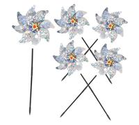 DOITOOL 5 pièces Éolienne Réfléchissante Anti-Oiseaux Moulin à Vent Rotatif pour Jardin Extérieur Dispositif Humanitaire pour Pelouse et Verger