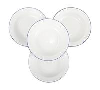 DOITOOL 5 pièces Lot de Assiettes Plates Émail Blanc Pur Plateau de Service pour Fruits et Snacks Assiettes de Cuisine Stables et Décoratives pour Réceptions et Usage Quotidien