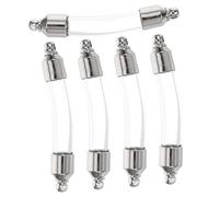 DOITOOL 5 pièces Lot de Bouteilles Verre Transparent avec Bouchon à Vis Blanc Flacons Décoratifs pour Souvenirs Bijoux et Artisanat pour Conserver Sable et Petits Objets Mémorables