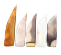 DOITOOL 5 pièces Lot de Couteaux Agate pour Polissage Bijoux Accessoires de Brunissage pour Or et Argent Outils de Finition Artisanale avec Motifs Variés Kit de Couleur Aléatoire