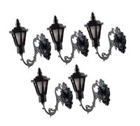 DOITOOL 5 pièces Miniature Wall Lamps Set Moss Micro-Landscape Model Lamp for Table Décor Compact Lightweight Architectural Wall Light with Warm Glow Easy Installation