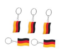 DOITOOL 5 pièces Porte Clés Drapeau Allemagne PVC Accessoires et Polyvalents pour Clés de Voiture Sacs à Dos et Décoration Quotidienne