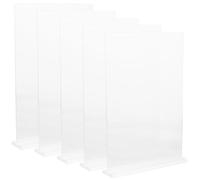 DOITOOL 5 pièces Présentoir Acrylique Transparent Support Double Face Stable Antidérapant pour Menus de Restaurant Bureau Hôtel Porte Affiche Léger et Portable