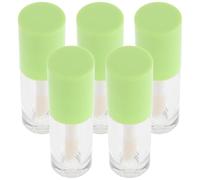 DOITOOL 5 Pièces Tube de Gloss à Lèvres Vide Rechargeable 6ml avec Grand Pinceau pour Maquillage DIY Pratique et Voyage, Matériau Abs As Vert Portable et Transparent
