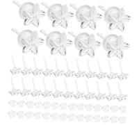 DOITOOL 50 Ensembles Resin Flower Earrings With Lightweight Piercing Ear Backs For Women Durable Transparent Stoppers For Comfortable Wear