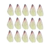 DOITOOL 50 Pièces Ailes De Libellule Jaune Décoration Suspendue Libellules Ailes Artisanat Tissu Ailes De Libellule Artisanales Mini Décorations Fausses Ailes Arts Et Métiers Dragon Pour