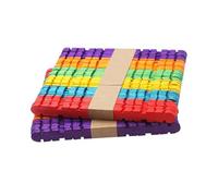 DOITOOL 50 pièces Bâtonnets Bois Colorés Matériau DIY Naturel Non Cire Sans Écharde pour Activités Manuelles Garçon Fille Kit Créatif Éducatif
