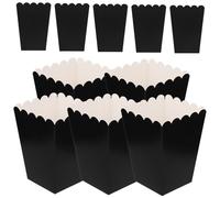 DOITOOL 50 Pièces Boîtes Popcorn Papier Noires Pliables Boîtes Snacks Résistantes Graisse pour Fête Mariage et Buffet Sucré